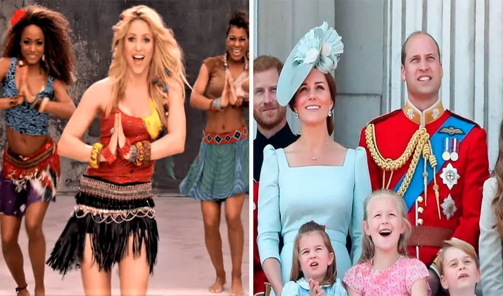 Shakira envió emotivo mensaje a la pequeña princesa Charlotte. Foto: composición/captura de YouTube/AFP