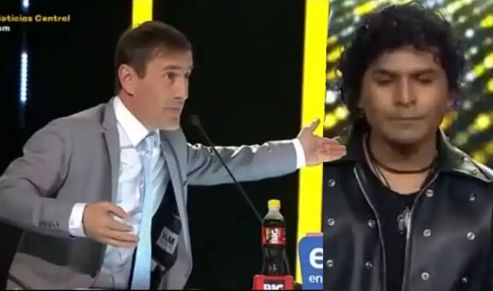 Mauri Stern no disfrutó la interpretación de "Un vino, una cerveza" de Steven Mercado, imitador de ‘Pedro Suárez-Vértiz’. Foto: captura Latina