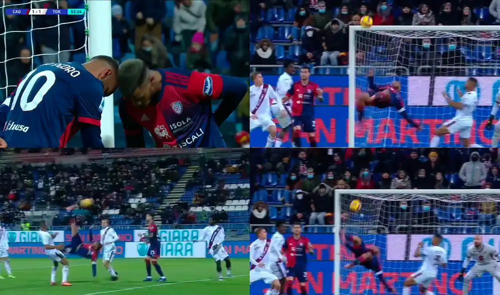 Joao Pedro realizó el único tanto de Cagliari. Foto: captura ESPN