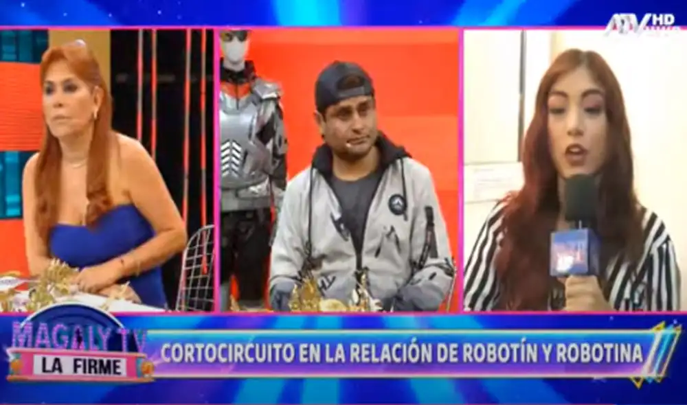 Robotín y Robotina se presentaron en el programa de Magaly Medina para explicar que causó su separación. Foto: captura Magaly TV, la firme/ATV