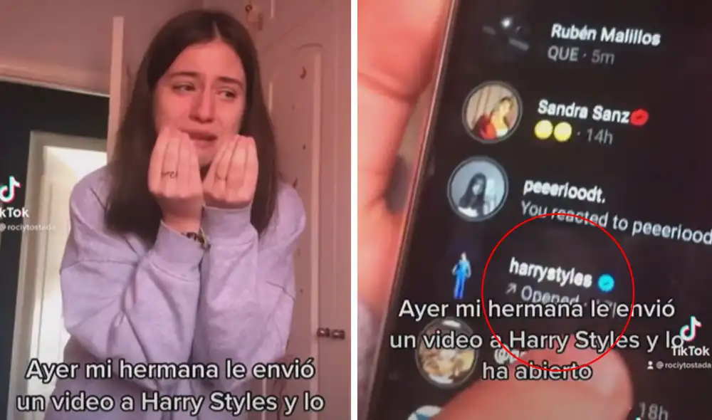 La fanática no pudo contener su alegría y derramó varias lágrimas al saber que el ídolo musical le prestó atención a su mensaje. Foto: captura de TikTok
