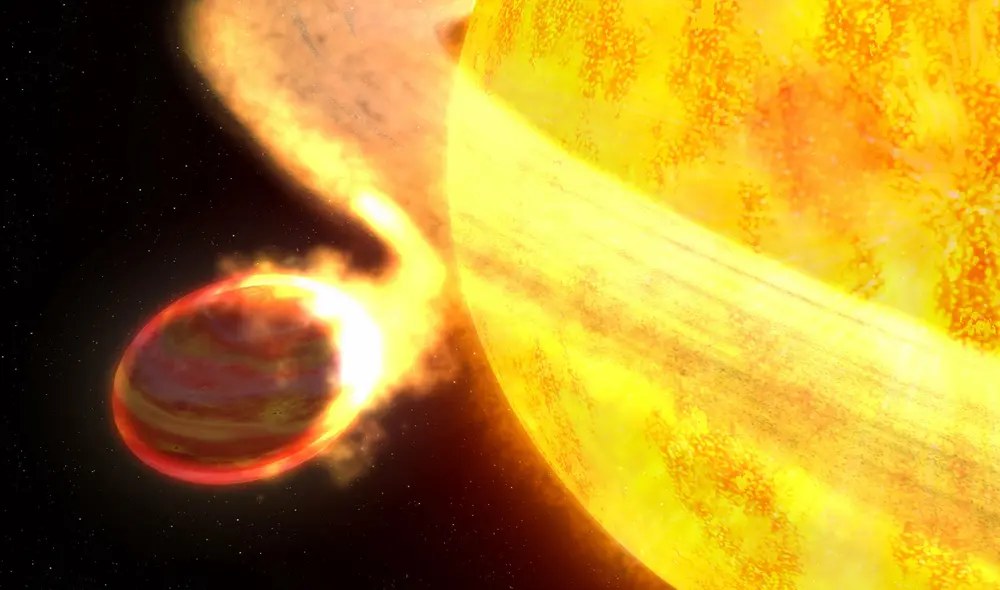 El planeta WASP-12b es tan negro que ha sido comparado con el color del asfalto. Foto: NASA / ESA / G. Bacon (STSCI)