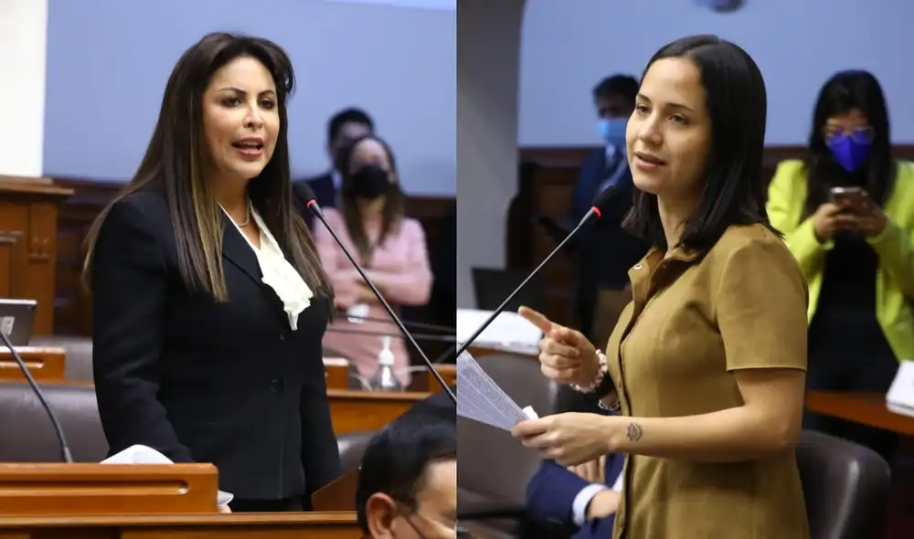 Sigrid Bazán criticó a Patricia Chirinos, promotora de la vacancia presidencial. Foto: composición/Congreso