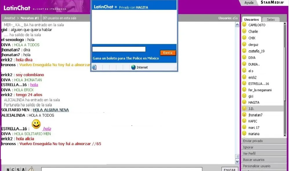 Así lucía Latinchat. Foto: captura de YouTube