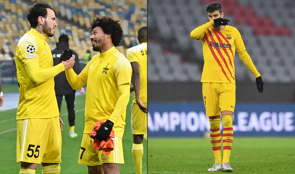 Sheriff Tiraspol y FC Barcelona quedaron terceros en sus respectivos grupos de la Champions League. Foto: composición/AFP Sheriff Tiraspol y FC Barcelona quedaron terceros en sus respectivos grupos de la Champions League. Foto: composición/AFP