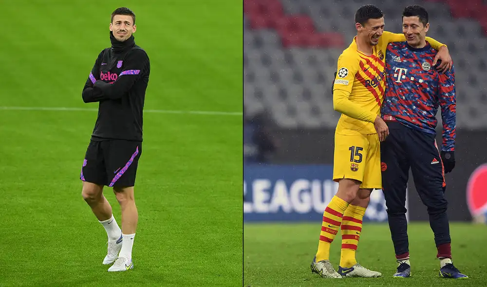 Clément Lenglet intercambió palabras con Robert Lewandowski tras eliminación del FC Barcelona en la Champions League. Foto: composición/AFP Clément Lenglet intercambió palabras con Robert Lewandowski tras eliminación del FC Barcelona en la Champions League. Foto: composición/AFP