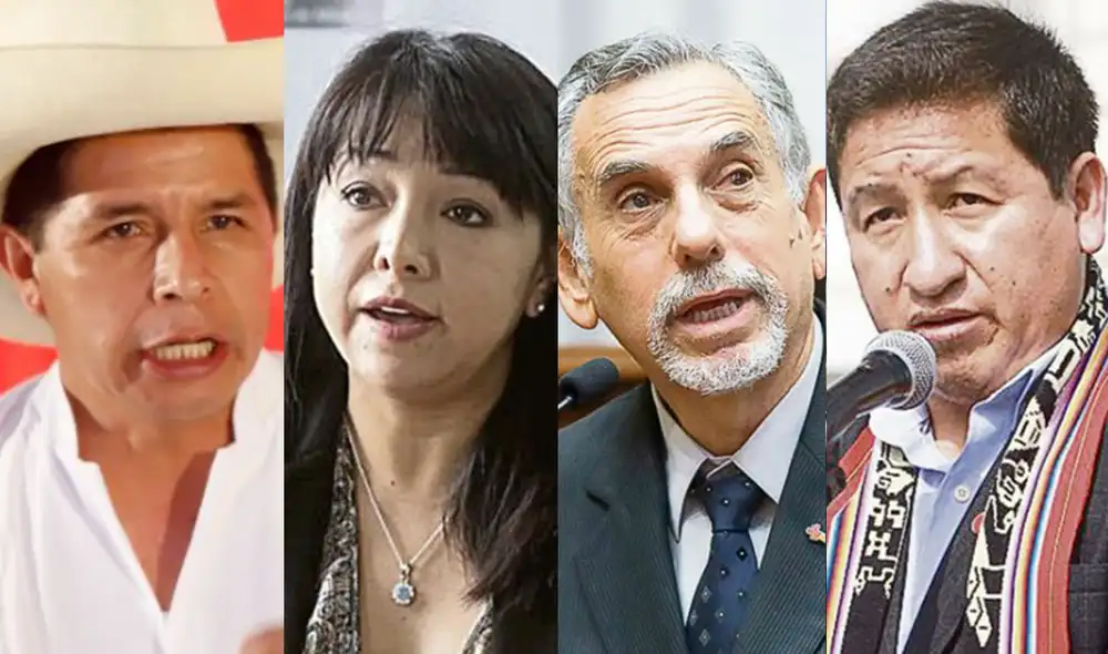 Pedro Castillo, Mirtha Vásquez, Pedro Francke y Guido Bellido son denunciados ante la Subcomisión de Acusaciones Constitucionales. Foto: composición/La República