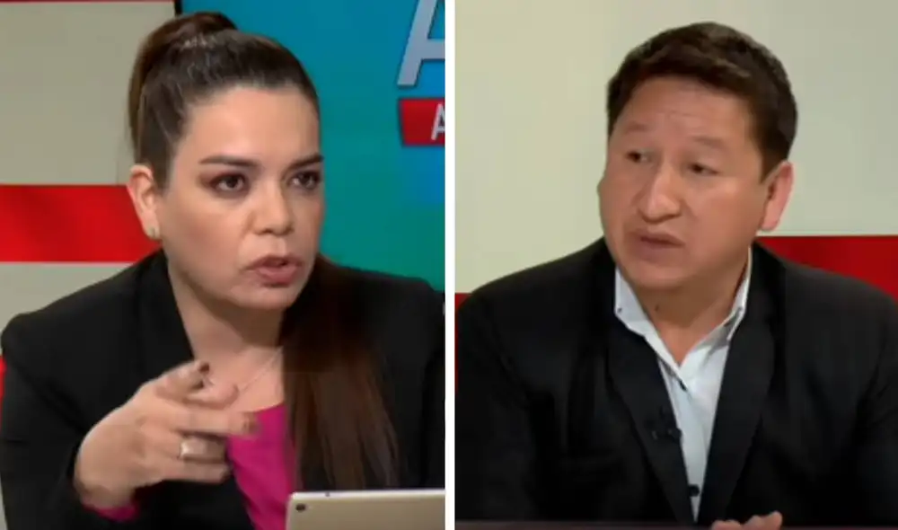 Milagros Leiva y Guido Bellido protagonizaron un tenso momento durante la entrevista. Foto: captura de Willax Milagros Leiva y Guido Bellido protagonizaron un tenso momento durante la entrevista. Foto: captura de Willax