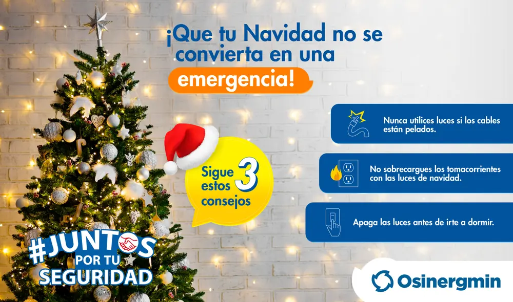 Osinergmin aconseja adquirir adornos eléctricos en lugares que garanticen su calidad. Foto: difusión Osinergmin aconseja adquirir adornos eléctricos en lugares que garanticen su calidad. Foto: difusión