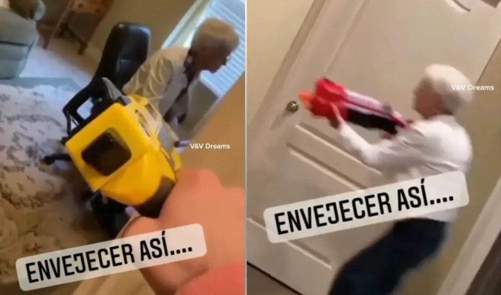 El video publicado por el usuario @verokist entretuvo a miles en la red, quienes se animaron a halagar a la anciana que con energías formó parte del juego de su nieto. Foto: captura de TikTok