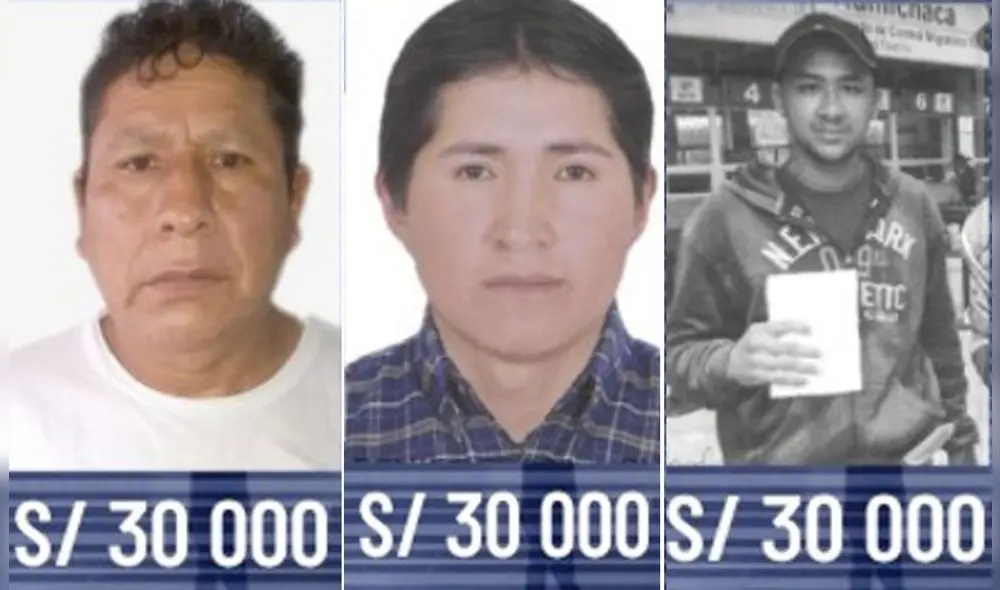 Hombres son requeridos por juzgados de Cusco y Puno. Foto: Mininter