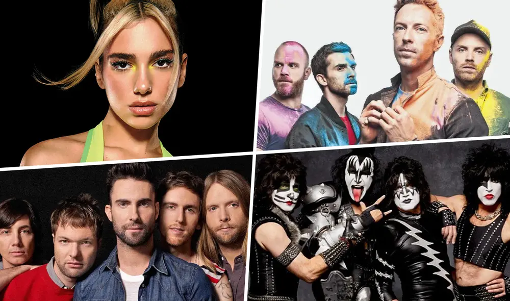 Coldplay, Kiss y Maroon 5 son algunas de las bandas que darán conciertos en Argentina durante el 2022. Foto: composición/LR