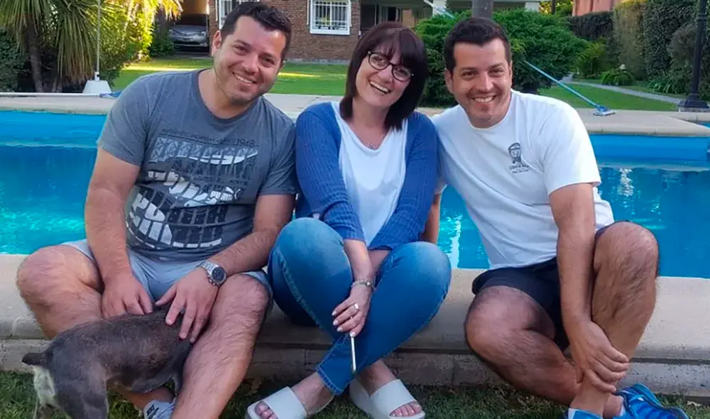 Sebastián y Mariano se vieron por primera vez cuando tenían 14 años. La mujer del medio es la pieza que le faltaba al rompecabezas. Foto: Infobae