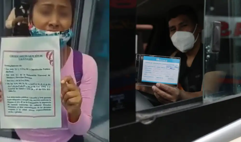 Pese a las normativas, varias personas intentan validar un carné de exención a la inmunización. Foto: Composición / Twitter / La República Pese a las normativas, varias personas intentan validar un carné de exención a la inmunización. Foto: Composición / Twitter / La República