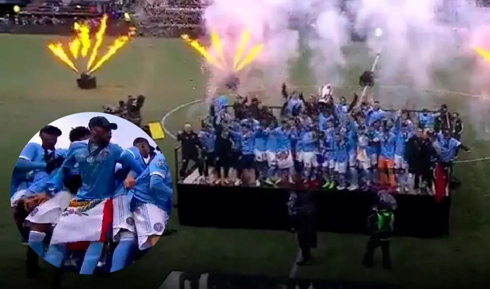 Alexander Callens celebró con la bandera peruana. Foto: captura ESPN Alexander Callens celebró con la bandera peruana. Foto: captura ESPN
