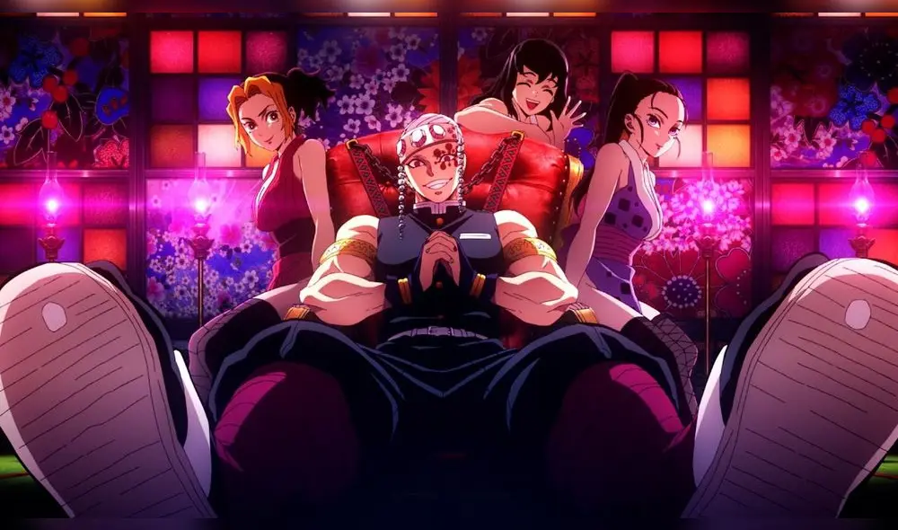 Tengen Uzui, el Pilar del Sonido, uno de los Hashira más poderosos y personaje central en el Arco del Distrito Rojo buscará a sus tres esposas secuestradas. Foto: Ufotable.