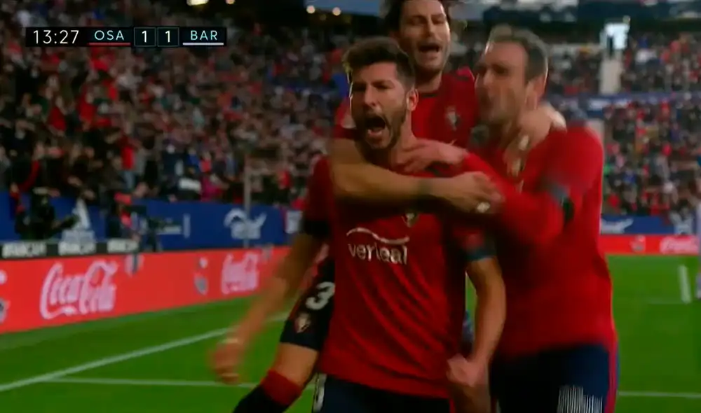 Barcelona le lleva dos puntos a Osasuna en LaLiga. Foto: captura/ESPN
