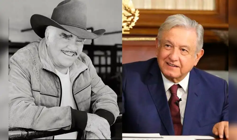 El presidente de México, Andrés Manuel López Obrador, envió un sentido pésame a la familia del cantante Vicente Fernández. Foto: composición/ Instagram