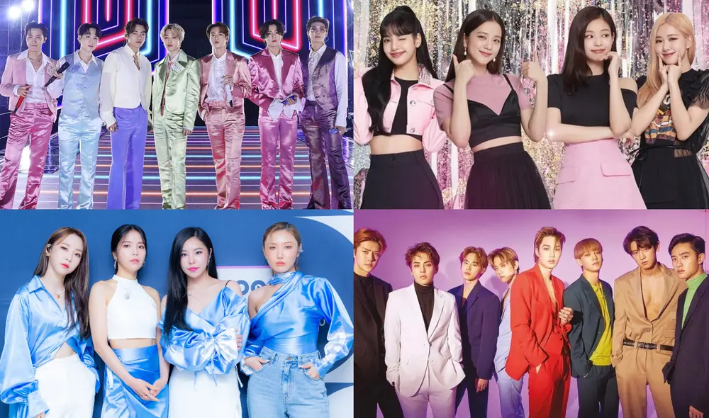Forbes publicó una lista de grupos K-pop mejor pagados por YouTube en el 2021. Foto: composición La República/BIGHIT/SM/YG/Pinterest