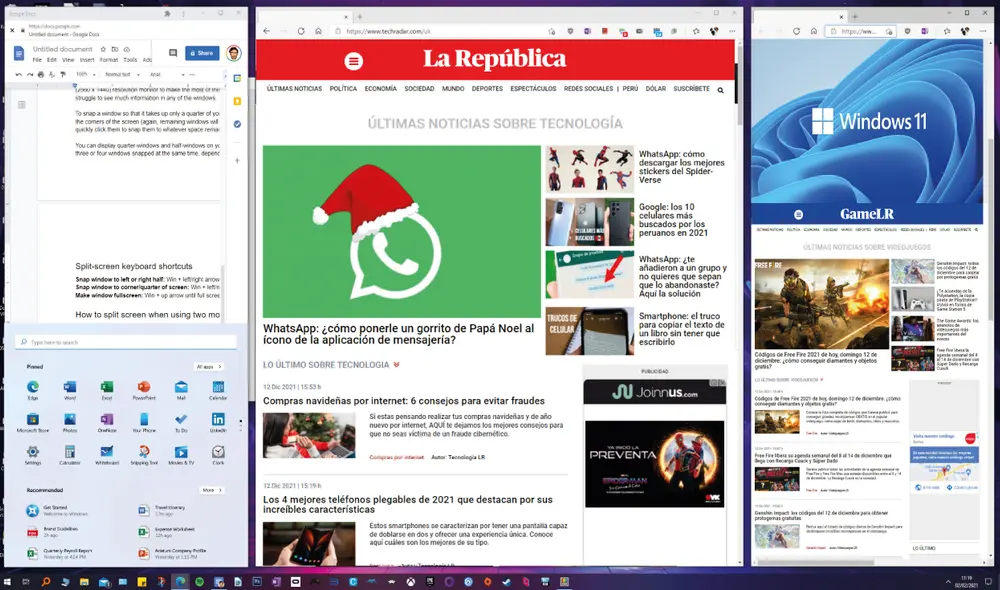 Con esta guía podrás aplicar la pantalla dividida en tu PC con Windows 11. Foto: composición/La República