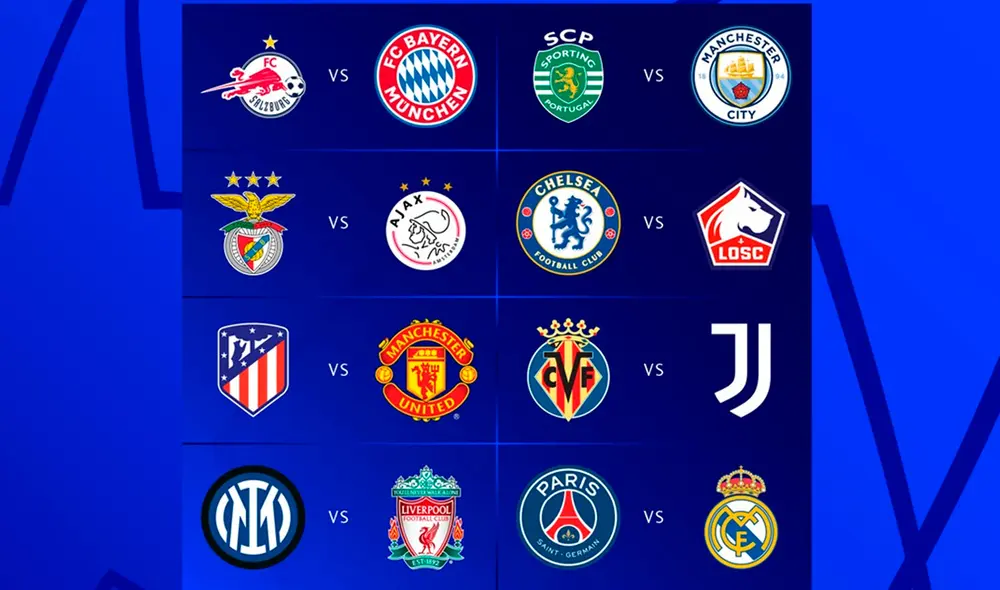 Así quedaron las llaves de los octavos de final de la Champions League. Foto: UEFA