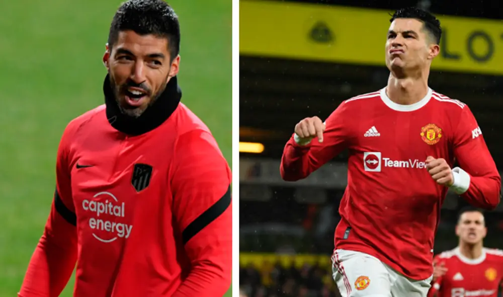 Luis Suárez se refirió a la llave de octavos de final contra el Manchester United por la Liga de Campeones 2021-22. Foto: AFP/composición