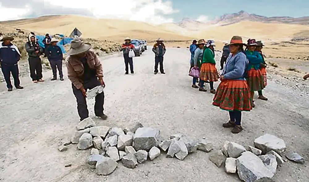 Protesta. Comunidades de Chumbivilcas bloquearon el corredor minero desde el 20 de noviembre. Se espera pronta solución. Foto: difusión