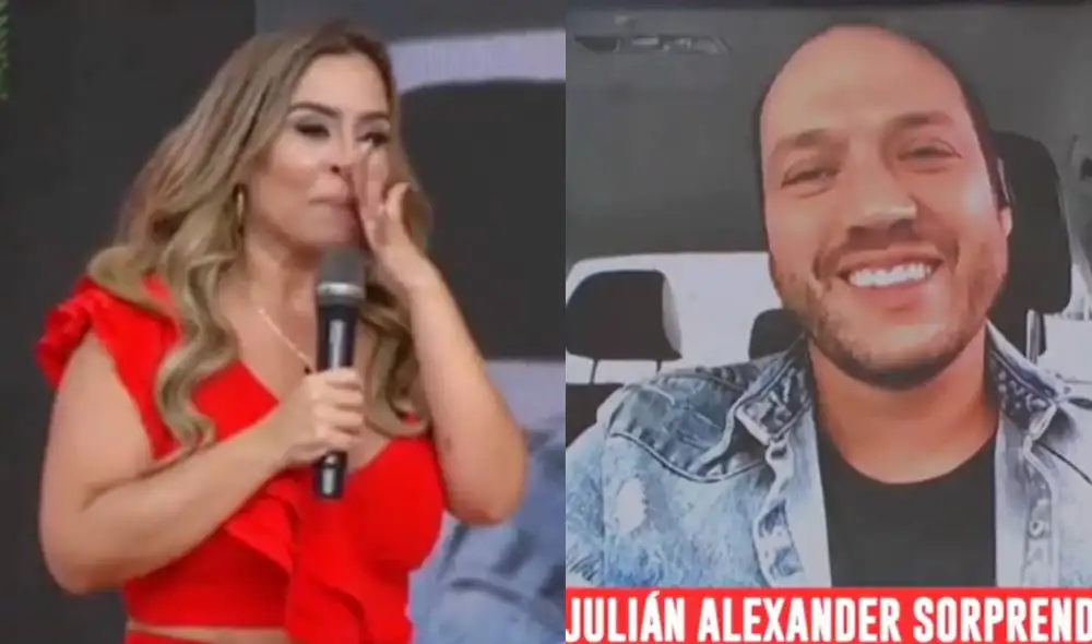 Ethel Pozo y Julián Alexander viven romántico momento en América hoy. Foto: composición/captura de América TV