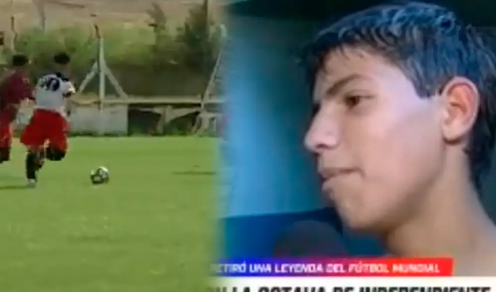 Sergio Agüero en las inferiores del Club Atlético Independiente. Foto: captura de ESPN