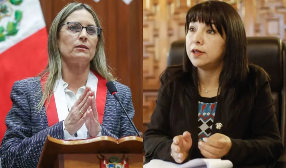 La presidenta del Consejo de Ministros brindó una conferencia este miércoles 15 de diciembre con parte de su gabinete. Foto: Composición LR