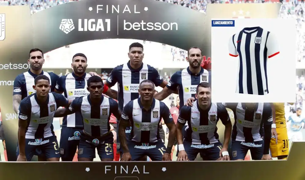 Alianza Lima disputará la Liga 1 y Libertadores con una camiseta con más presencia de rayas y detalles rojos en las mangas. Foto: Liga Profesional de Fútbol
