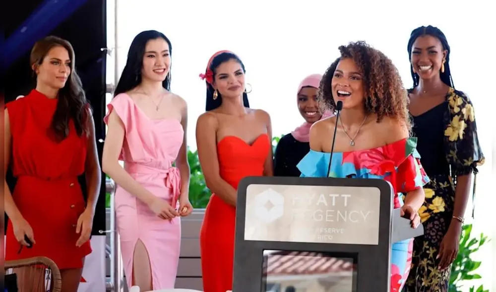 La ceremonia se presentación del Miss Mundo 2021 se llevó a cabo en el lujoso hotel Hyatt Regency Grand Reserve Puerto Rico en Río Grande, donde las concursantes se alojarán durante su estancia en la isla. Foto: EFE.