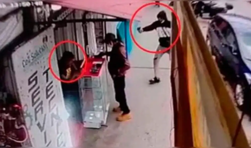 Cámaras de seguridad captaron el momento exacto de los disparos. Foto: MP Cámaras de seguridad captaron el momento exacto de los disparos. Foto: MP