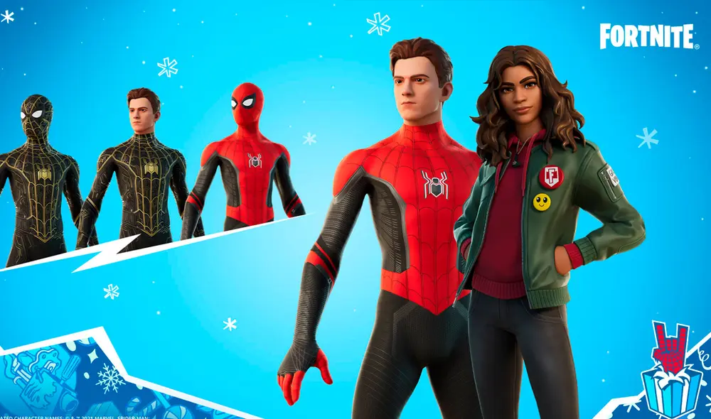 La skin de Spider-Man (no way home) y MJ (no way home) llegarán a la tienda de objetos de Fortnite el 17 de diciembre. Foto: Epic Games La skin de Spider-Man (no way home) y MJ (no way home) llegarán a la tienda de objetos de Fortnite el 17 de diciembre. Foto: Epic Games