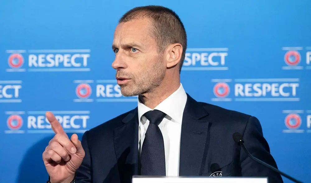 Aleksander Ceferin, presidente de la UEFA, hizo el anuncio tras la reunión del Comité Ejecutivo. Foto: AFP Aleksander Ceferin, presidente de la UEFA, hizo el anuncio tras la reunión del Comité Ejecutivo. Foto: AFP