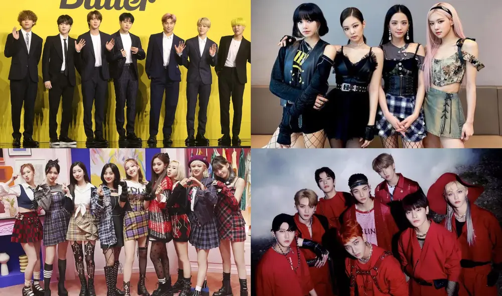BTS, BLACKPINK, TWICE y Stray Kids forman parte del Top 15 de vídeos K-pop más vistos en YouTube en el 2021. Foto: composición La República/BIGHIT/YG/JYP BTS, BLACKPINK, TWICE y Stray Kids forman parte del Top 15 de vídeos K-pop más vistos en YouTube en el 2021. Foto: composición La República/BIGHIT/YG/JYP
