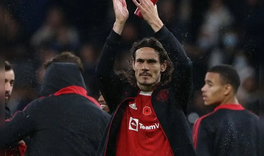 Edinson Canavi solo jugó ocho partidos en la temporada y anotó un gol. Foto: Twitter Manchester United