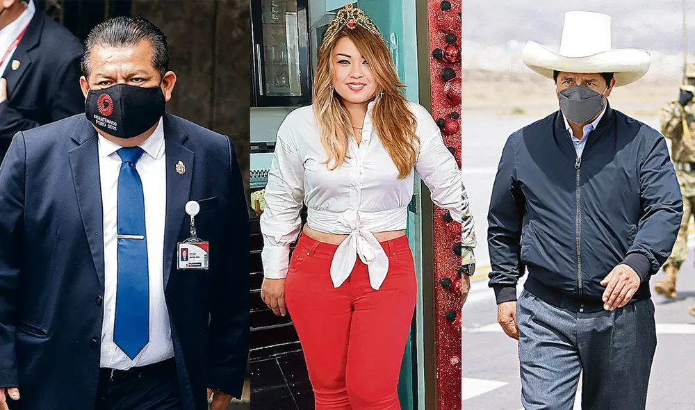 Vinculaciones. Karelim López consultó a la Fiscalía sobre los beneficios de la colaboración eficaz con información que relacionaría a Bruno Pacheco y Pedro Castillo. Foto: difusión / composición LR