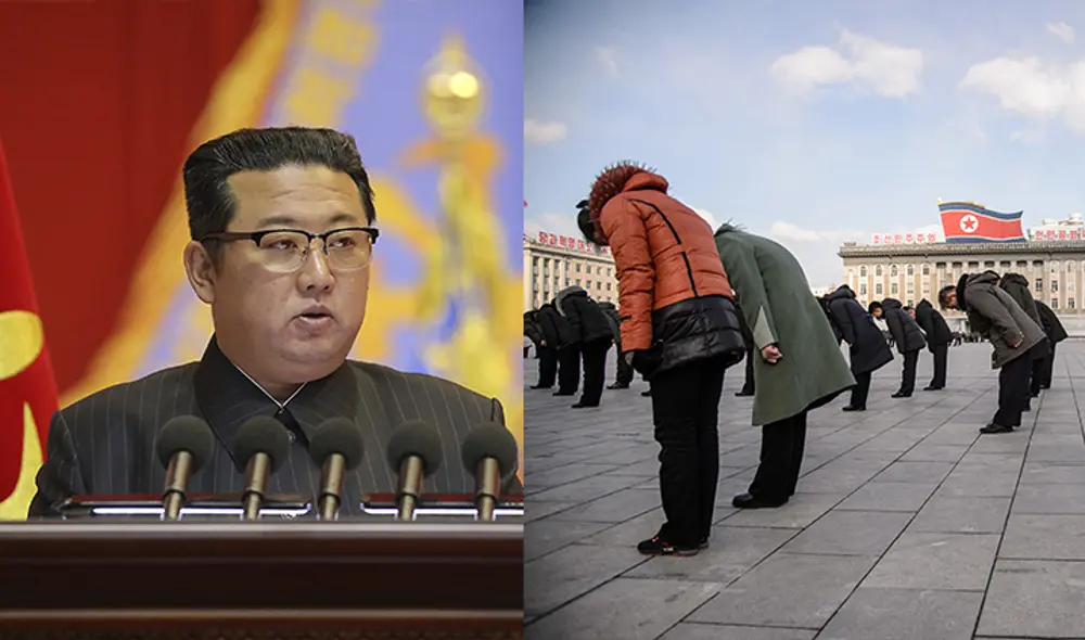 En Corea del Norte quedó prohibida la compra de comestibles este 17 de diciembre por ser el día exacto de la muerte del Kim Jong II. Foto. composición/AFP