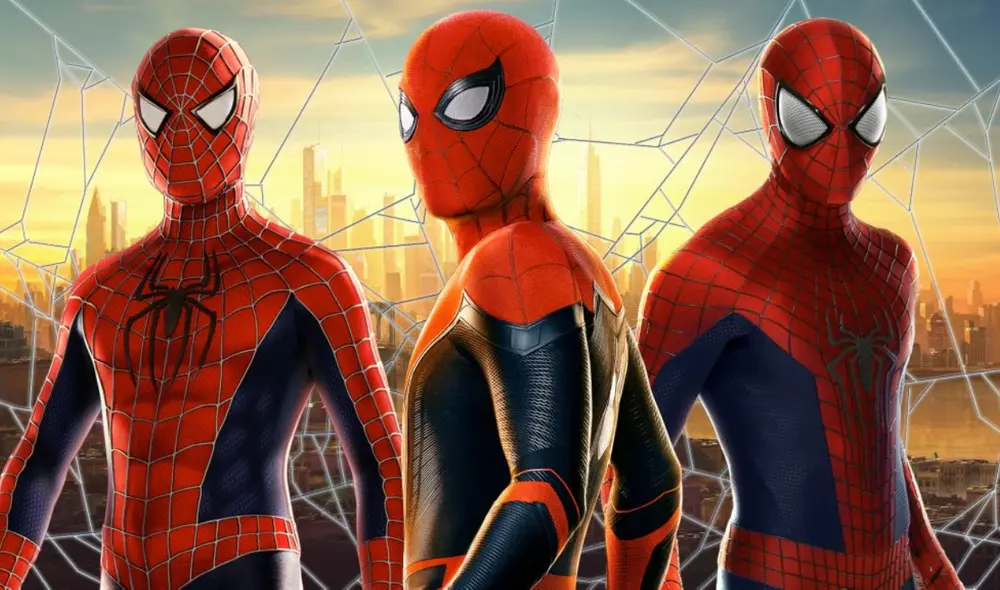 El Spider-verse con Andrew Garfield, Tobey Maguire y Tom Holland por fin obtuvo sus respuestas en el estreno de No way home. Foto: Twitter/@KeyWatkins51299
