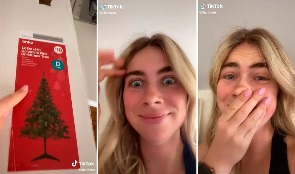 La joven no podía creer que el árbol que le entregaron no era el que esperaba. Foto: captura de TikTok La joven no podía creer que el árbol que le entregaron no era el que esperaba. Foto: captura de TikTok