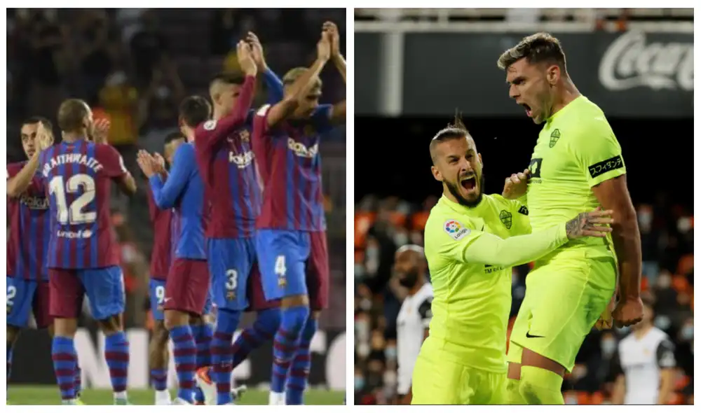 Barcelona vs. Elche, los azulgranas buscarán los ansiados tres puntos este sábado 18 en el duelo de la jornada por LaLiga Santander. Foto: composición AFP/ EFE Barcelona vs. Elche, los azulgranas buscarán los ansiados tres puntos este sábado 18 en el duelo de la jornada por LaLiga Santander. Foto: composición AFP/ EFE