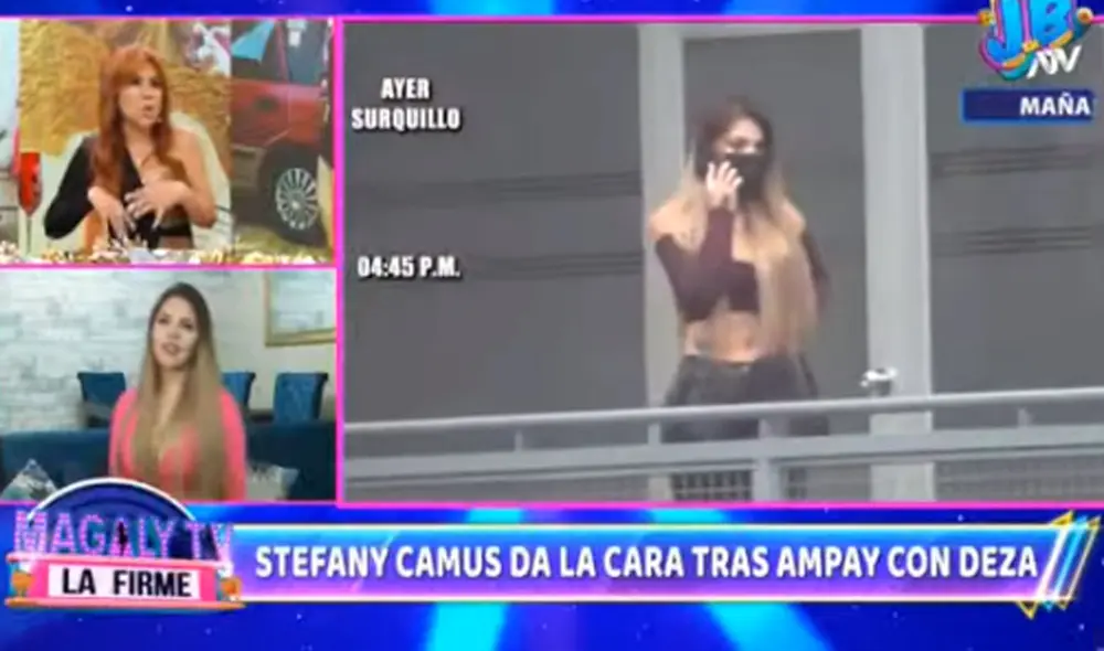 El 17 de diciembre, Magaly Medina entrevistó a Stefany Camus tras ampay con Jean Deza. Foto: captura de ATV