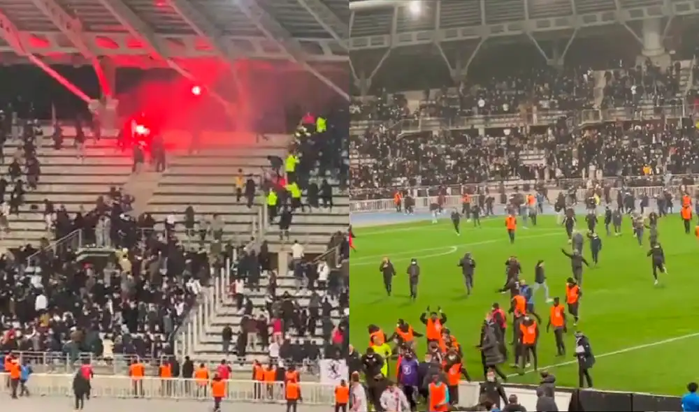 El fútbol francés vuelve a mancharse debido a la violencia. Foto: captura Twitter/MedioVideo El fútbol francés vuelve a mancharse debido a la violencia. Foto: captura Twitter/MedioVideo