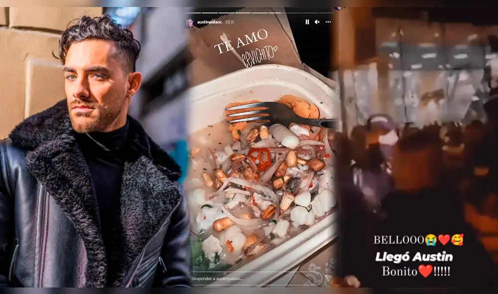 Austin Palao compartió en redes sociales el haber disfrutado de un rico ceviche tras su llegada a Perú. Foto: Austin Palao. Foto: composición/Austin Palao/Instagram