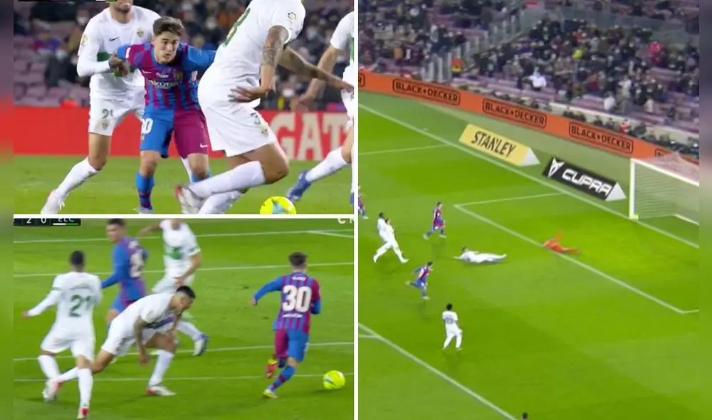 Barcelona se impone 2-0 ante el Elche por la fecha 18 de LaLiga. Foto: captura ESPN