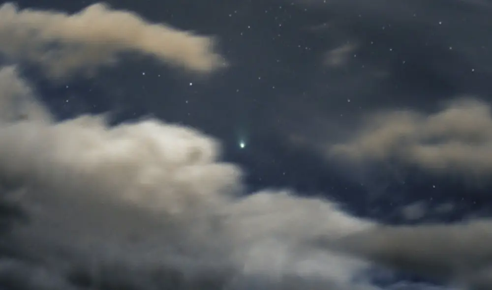 Cometa Leonard captado en Huancayo el 17 de diciembre. Foto: José y Hugo Santivañez