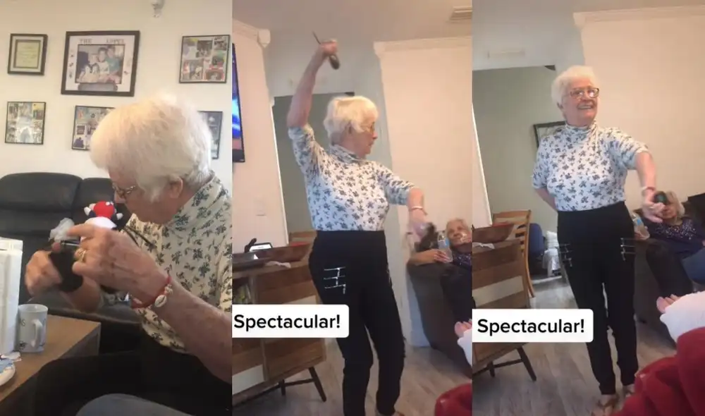 La abuelita da cada cierto tiempo clases de cómo tocar las castañuelas, instrumento en el que se ha mostrado como toda una experta. Foto: captura de TikTok