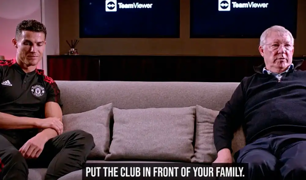 Cristiano Ronaldo siempre ha confesado que Sir Alex Ferguson es su 'padre' en el mundo del fútbol. Foto: captura Manchester United