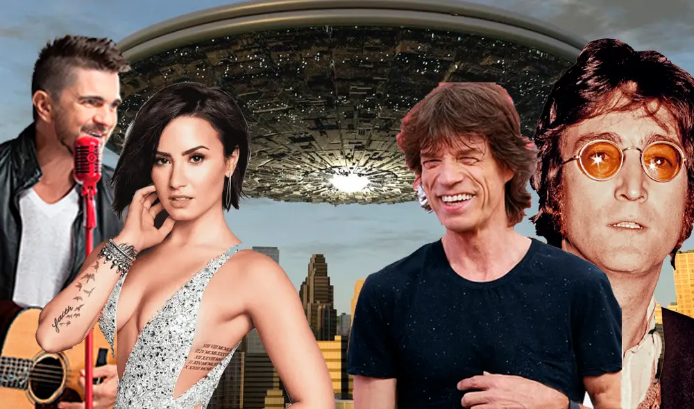 Juanes, Demi Lovato, Mick Jagger y John Lennon, Roger del Águila y Andres Hurtado cuentan cómo fue sus experiencias al observar ovnis. Foto: Internet